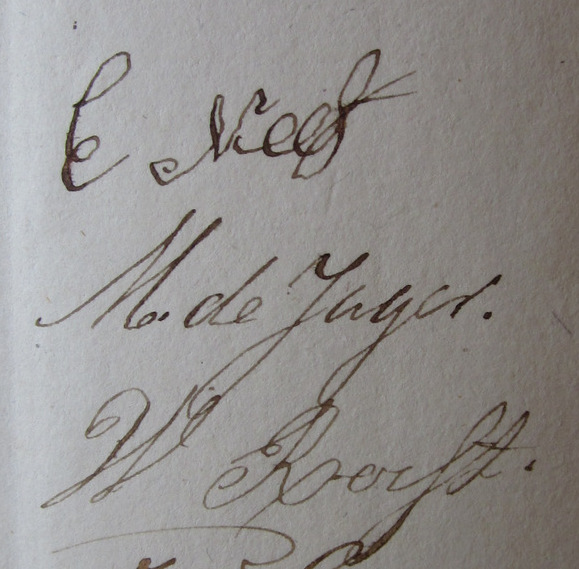 Handtekening E. Neef, M. de Jager en W. Roest, 1865