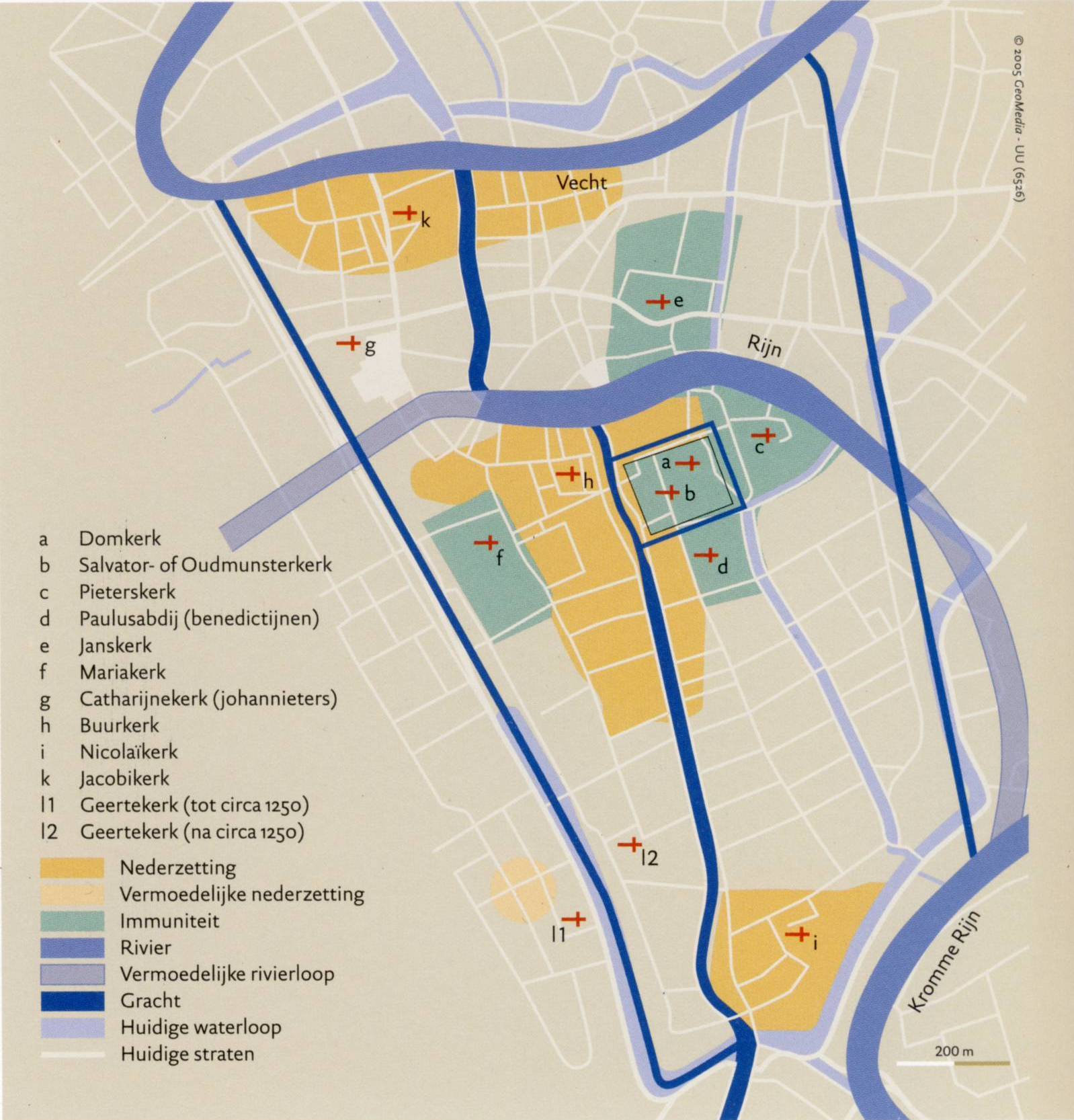 Utrecht omstreeks 1150 volgens Renes