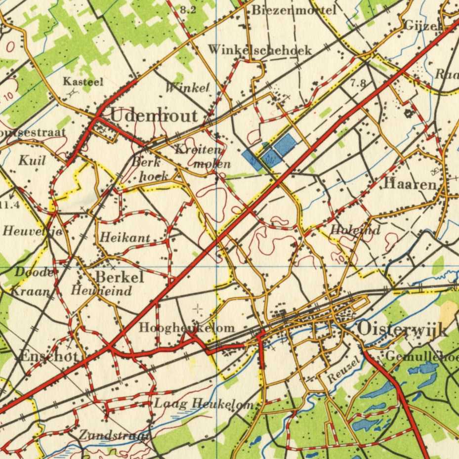 Topografische kaart Udenhout-Oisterwijk